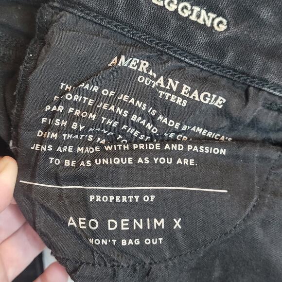 American Eagle Womens Black Jeans Size 2 Long Super Super Stretch X Denim - Picture 8 of 15